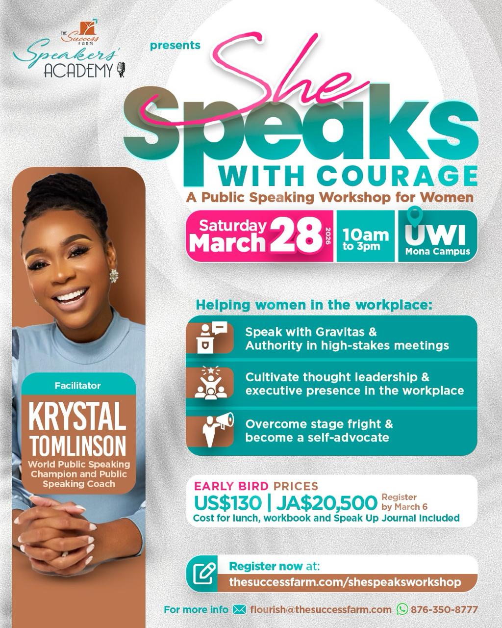 She Speaks Workshop Flyer